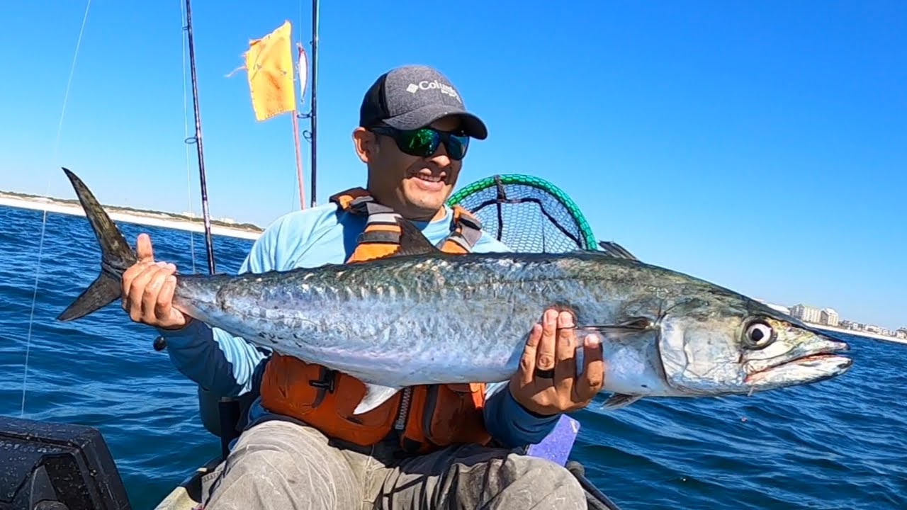 Offshore Kayak Fishing Destin FL Henderson Beach in November | King Mackerel