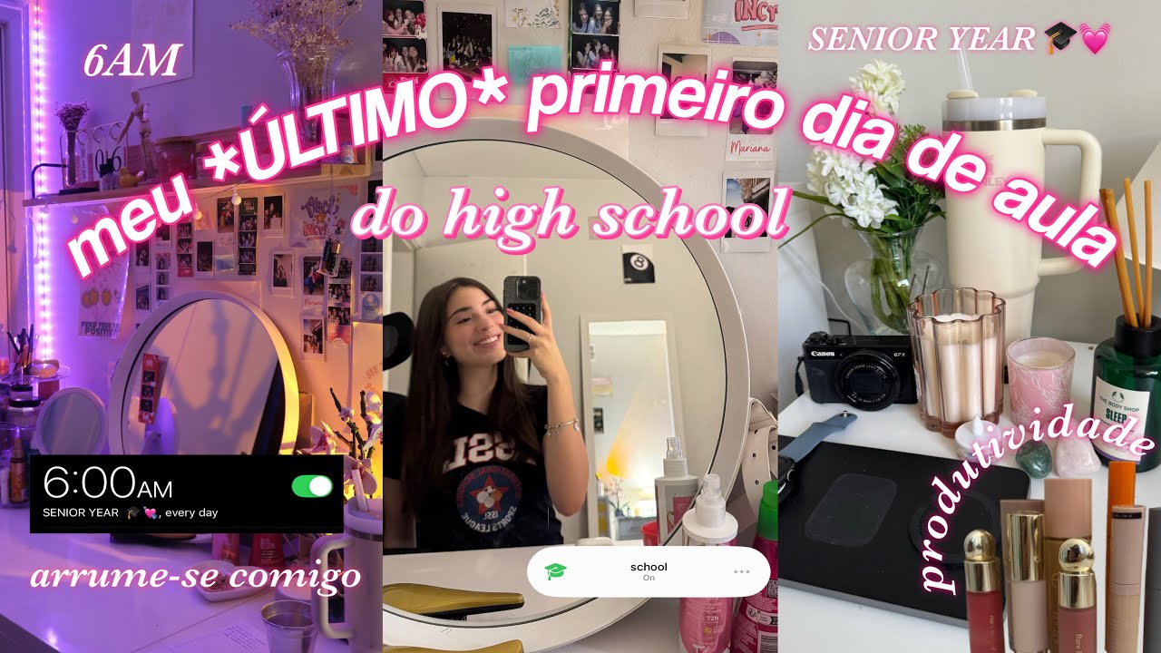 meu primeiro dia de aula 2025 🎓💌 | 6AM, senior year do high school, arrume se comigo