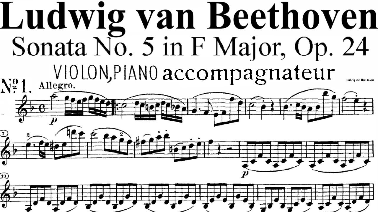 Beethoven Violín Sonata No 5 in F Major Op 24, 1st movement | Piano Accompaniment