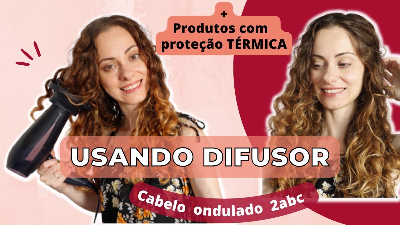 Como secar o cabelo com DIFUSOR  + meus produtos com PROTEÇÃO TÉRMICA: creme, defrizante...