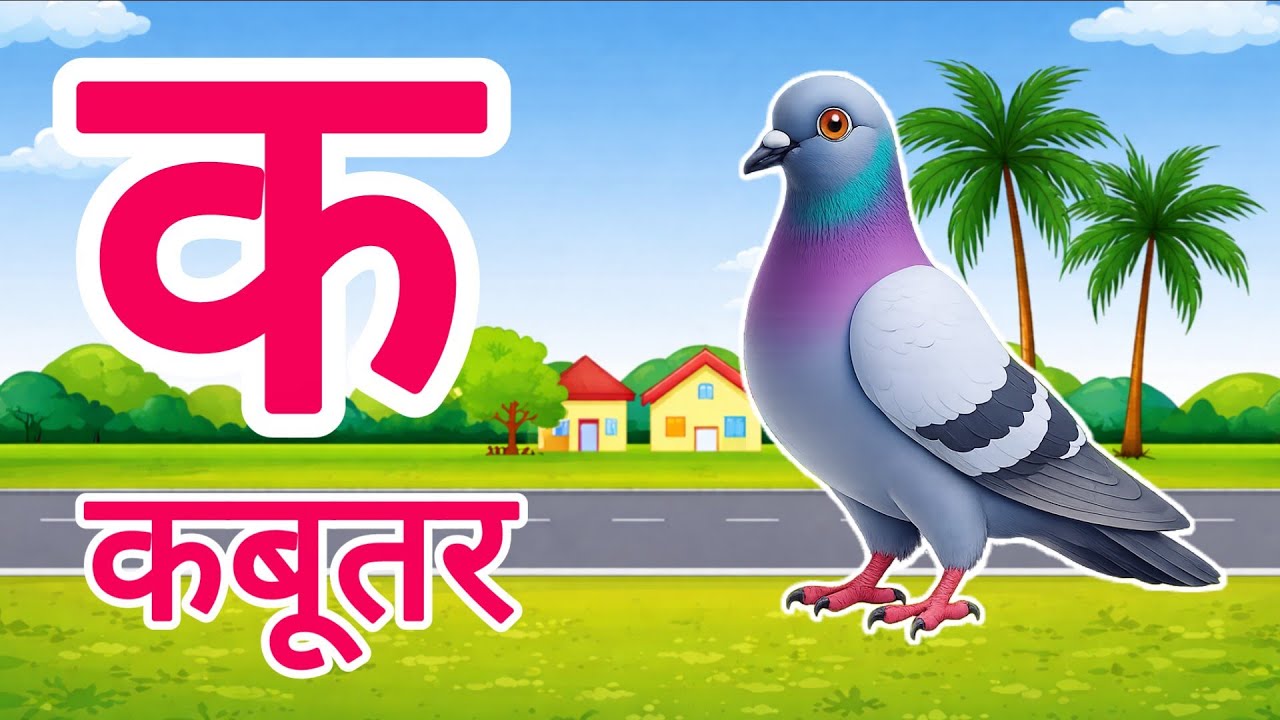 क से कबूतर,अ से अनार a se anaar k se kabutar | Hindi varnmala | ABCD क से‌ कबूतर अ से अनार, for kids