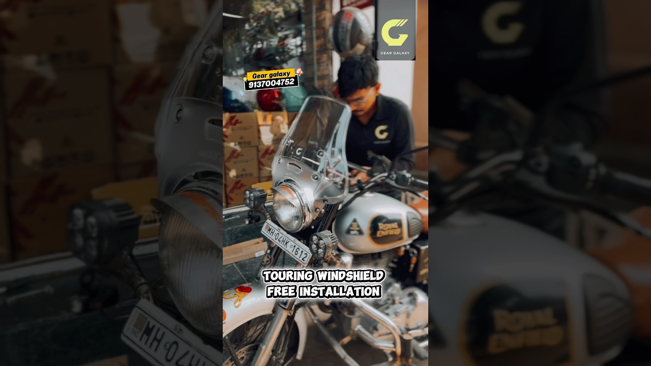 Touring windshield available for royal enfield classic 350 gear galaxy store parel free installation