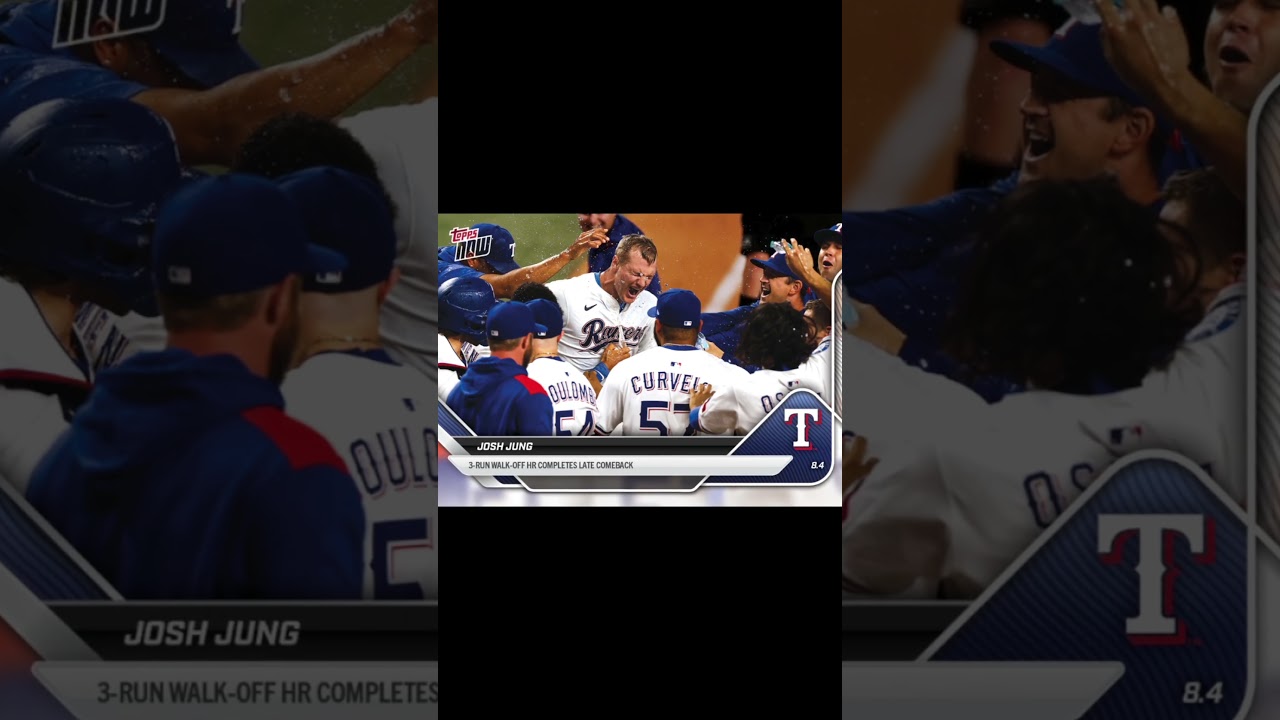 2025 Topps Now Baseball Cards Day 118 (8/5/25) *Josh Jung smashes a 3 run bomb to beat the Yanks!*