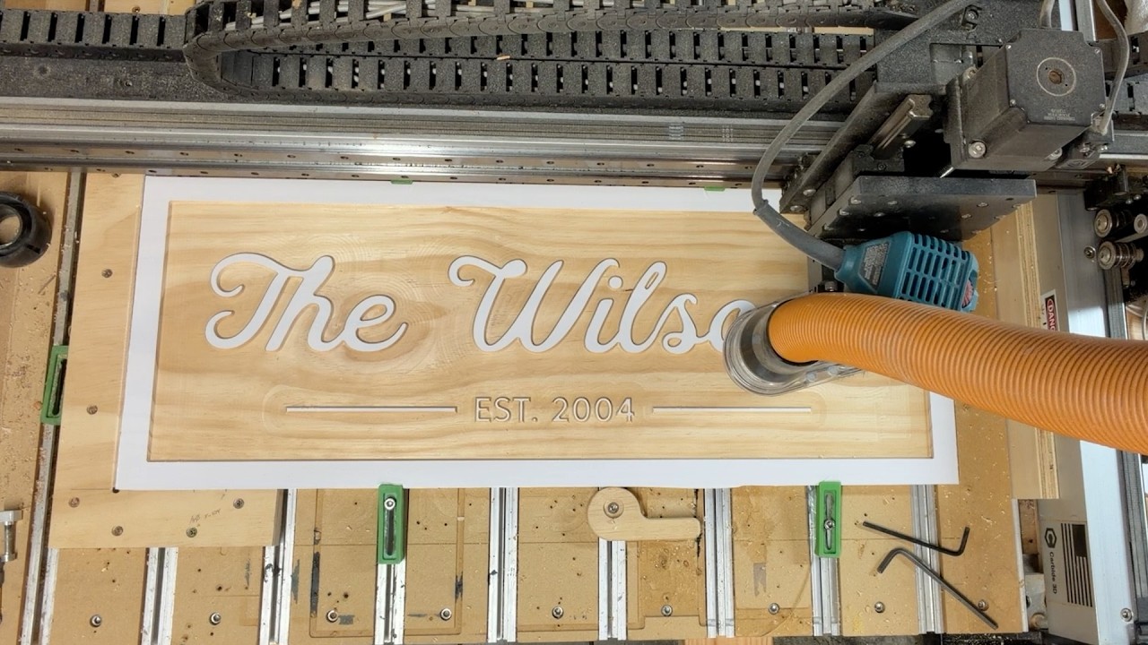 Carving a Family Name Sign #cncwoodworking #woodworking