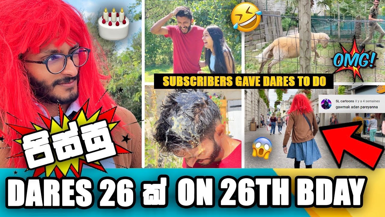 පිස්සු DARES 26ක් ON 26TH BDAY😱🔥 | SUBSCRIBERS GAVE EXTREME DARES TO DO 📛🎂|AIYAI NANGI| SL TRISH