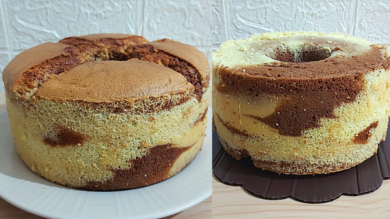 Resep Chiffon cake marmer vanila coklat