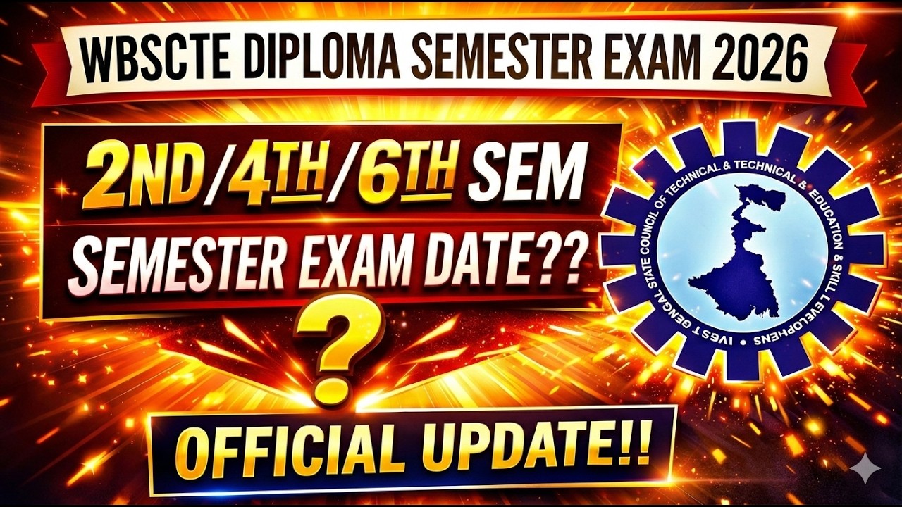 Wbscte diploma 2nd/4th/6th semester exam date | Polytechnic 2nd/4th/6th semester exam date |Ee subha