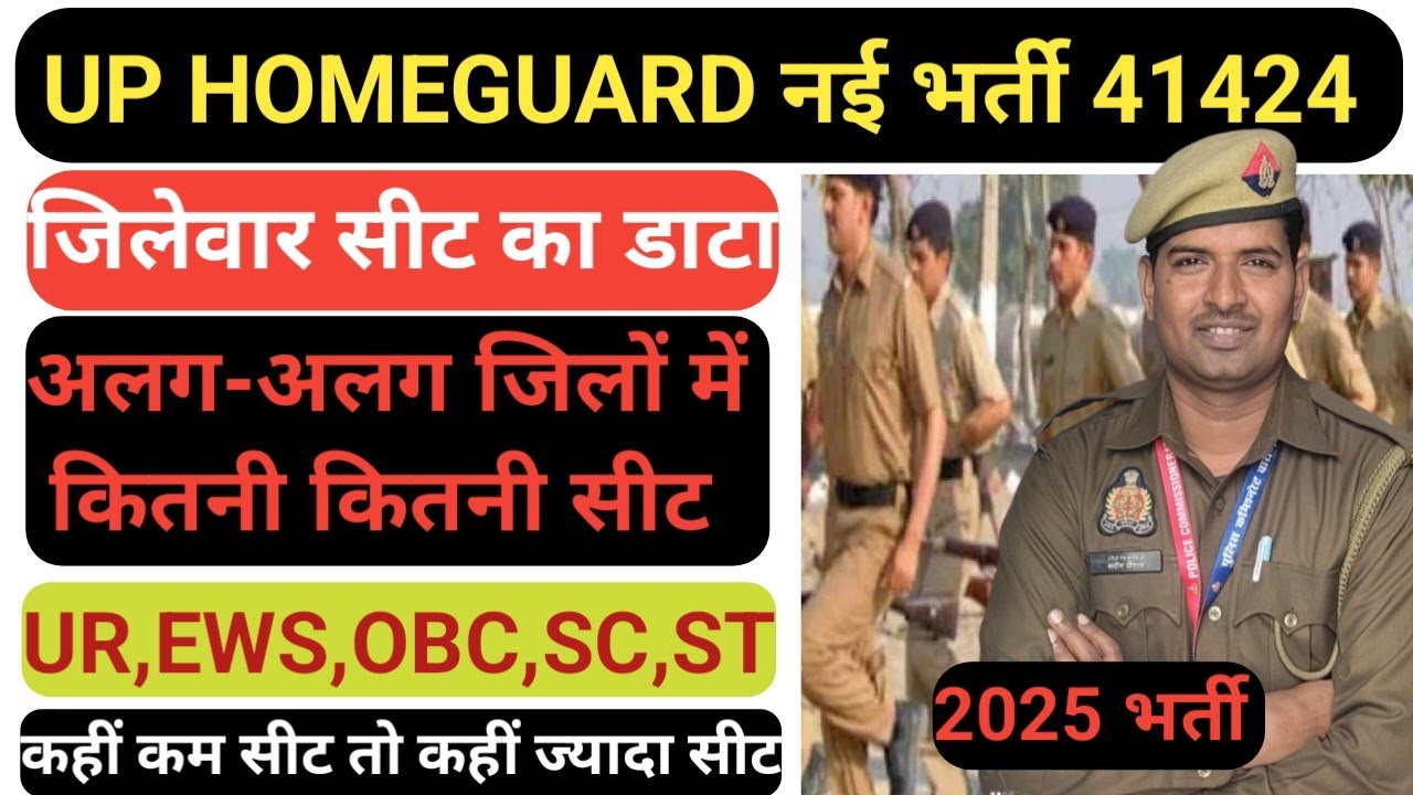 यू. पी. होमगार्ड 41424 जिलेवार पदों की संख्या । UP HOMEGUARD 41424 DISTRICT WISE TOTAL POST #uphg 