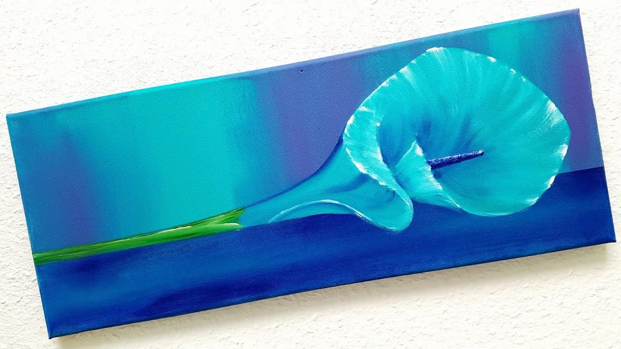 Blume Calla Lilie Malen Acryl Anfänger Echtzeit - Flower Calla Lily Acrylic Painting for Beginners