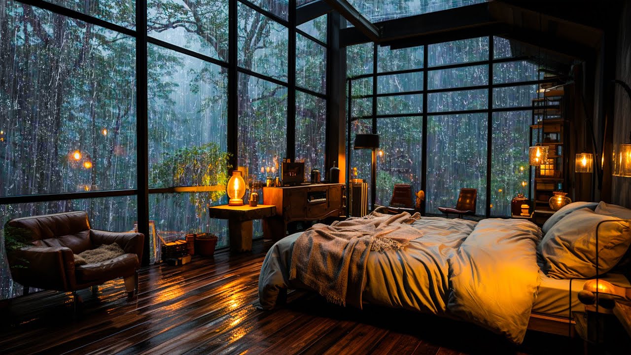 Sounds Rain and Thunder on Window – Heavy Rainstorm & Thunder Sounds for Deep Sleep, Relax