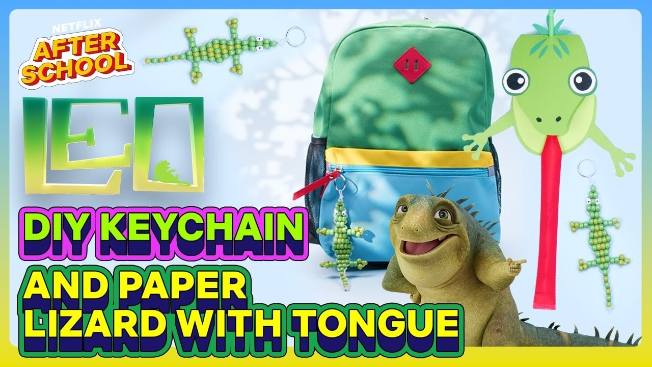 Craft With Leo! DIY Paper Lizard + Beaded Keychain ✂️🦎 Leo | Netflix After School