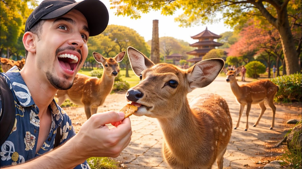 يوم كامل في مدينة الغزلان باليابان نارا 😍🇯🇵