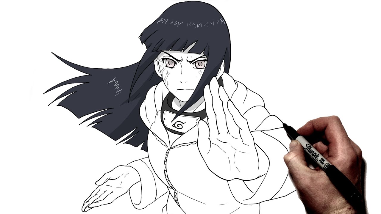 How To Draw Hinata Byakugan | Step By Step | Naruto