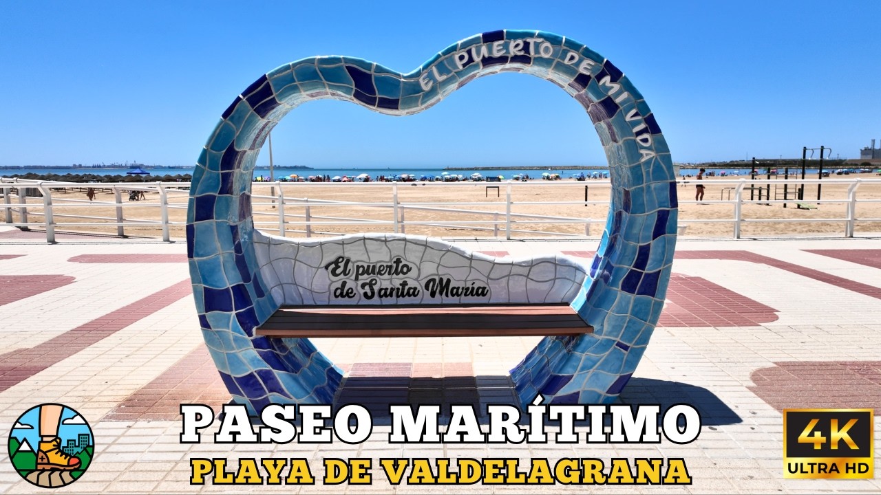 Paseo Marítimo Playa de Valdelagrana | El Puerto de Santa María | Walking Tour 4K 🚶‍♂️🌍