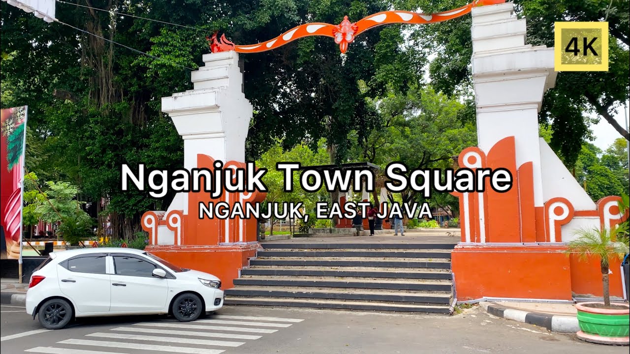 Walking Tour Nganjuk Town Square - Afternoon || 4K NGANJUK INDONESIA