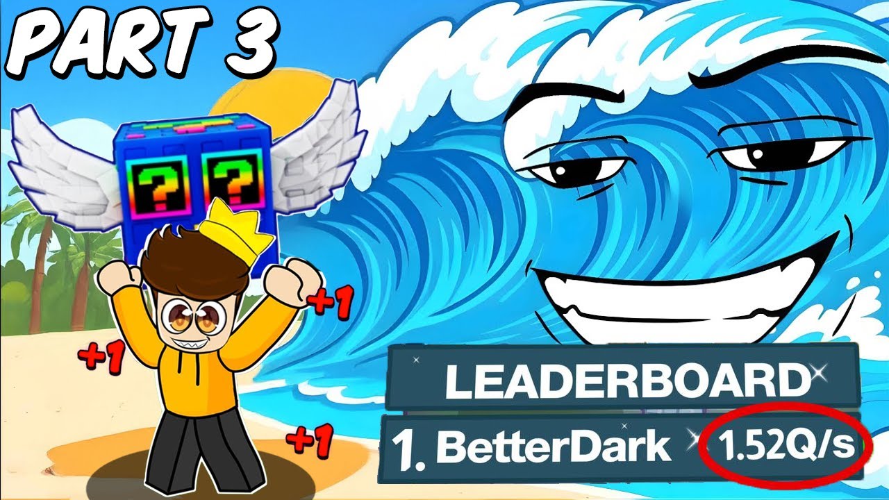 I GOT ON THE LEADERBOARD IN ROBLOX ESCAPE TSUNAMI FOR LUCKY BLOCK!! PART 3