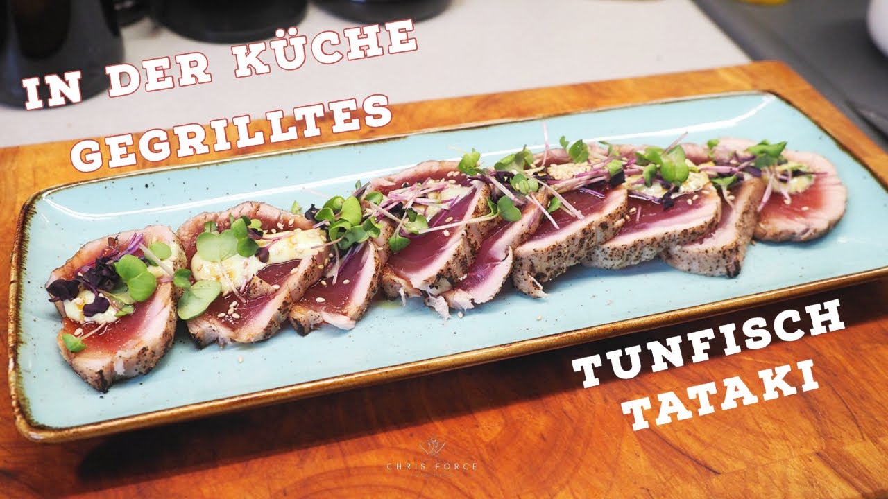 Thunfisch Tataki mit Wasabi Mayo Rezept in der Küche gegrilltes