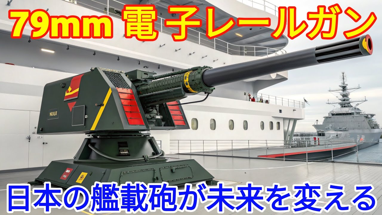 2026年最新 Howe Type 4700079mm 電子レールガン艦載砲の全貌日本の大型艦に搭載される未来兵器実力と性能を徹底解説!!