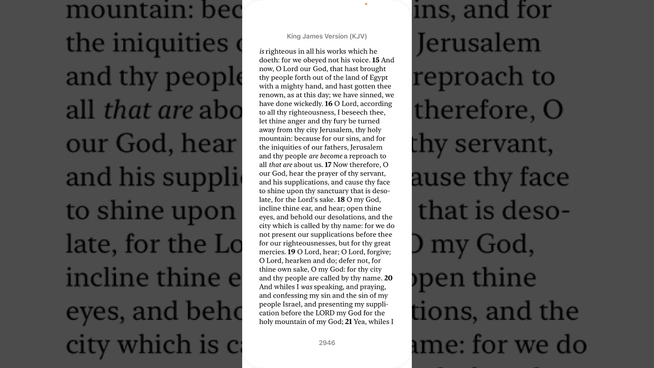 Bible Daniel 9 KJV | The Seventy Weeks Prophecy | Bible Reading (King James Version)