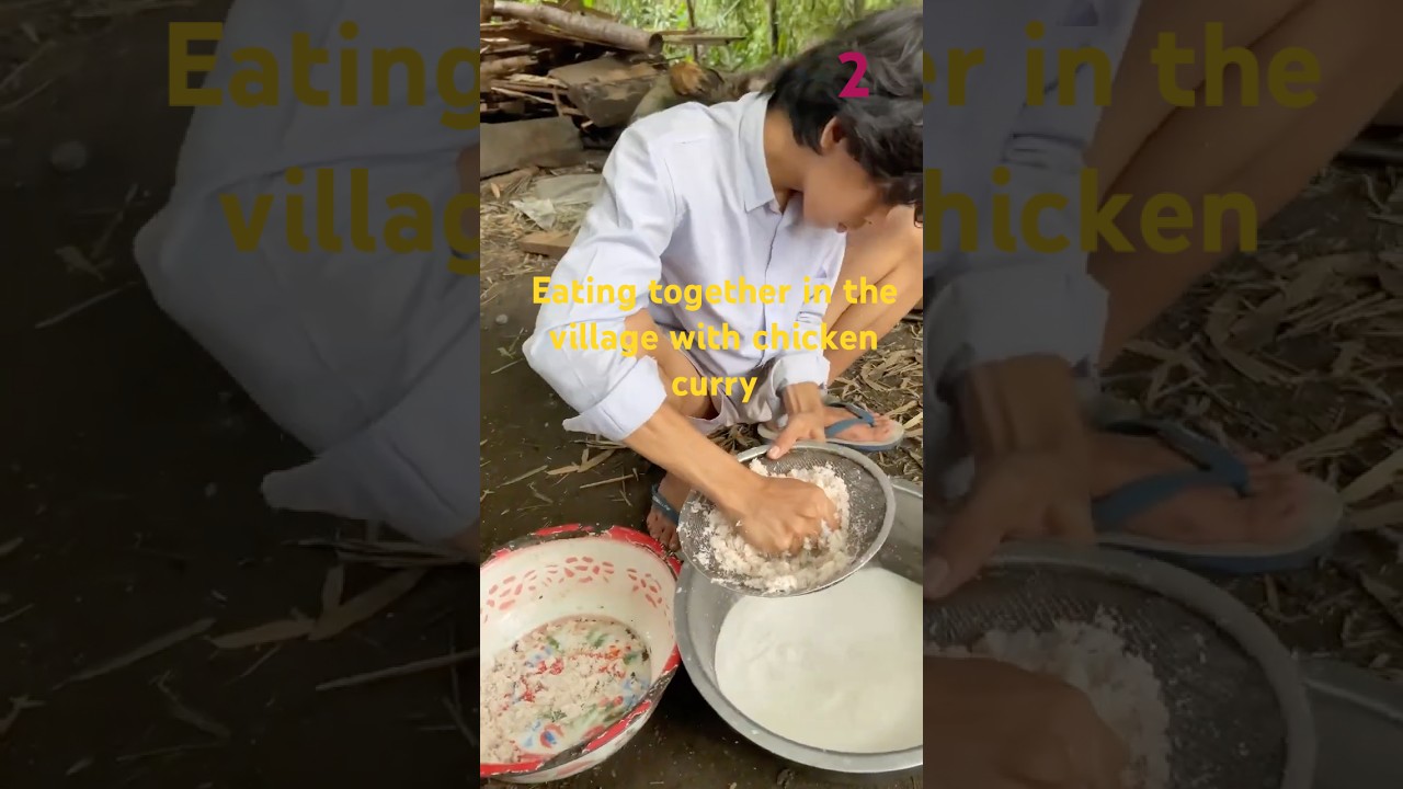2:Cooking chicken curry to eat together