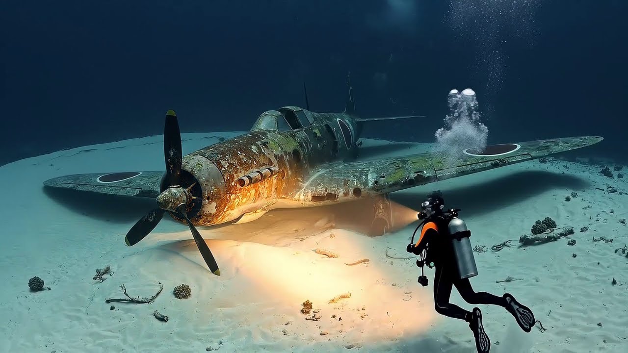 Inside a Perfectly Preserved Japanese Zero Underwater – Frozen Since 1943