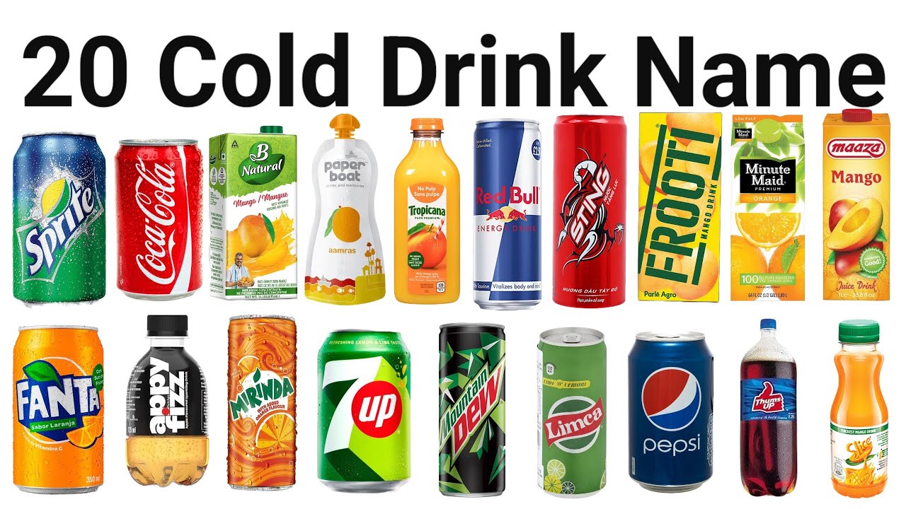20 20 Cold Drink के नाम | Cold Drinks Name in English and Hindi | Kids Learning Video