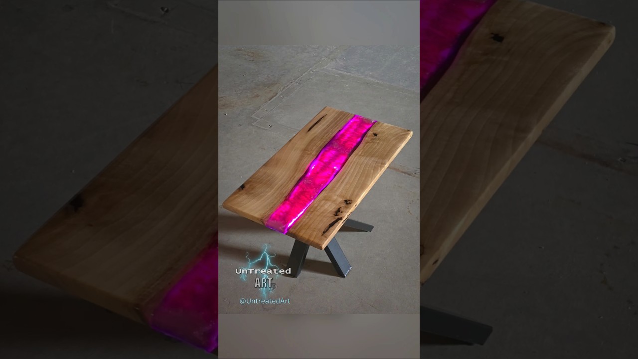LED & textured Purple resin table, epoxy from @easypourepoxy  ⚡🔥🌊 #epoxytable #epoxy #resin