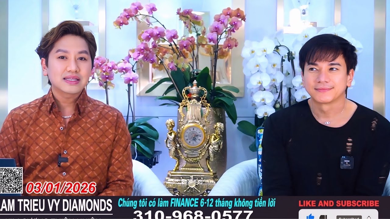 Livestream LamTrieuVy 03/01 Kim cuong thien nhien dac biet GIA natural diamond Tra gop12thang