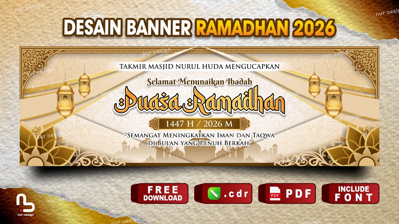 Ramadan Fasting Banner 1447 H / 2026 M (Free CDR) - Latest Ramadan Banner - #nurdesigns