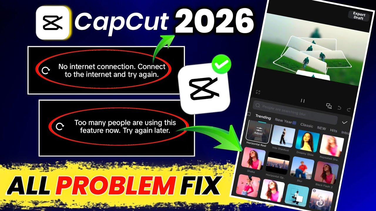 Too many people using this feature capcut problem | Capcut No Internet Connection  Problem solved ✅️