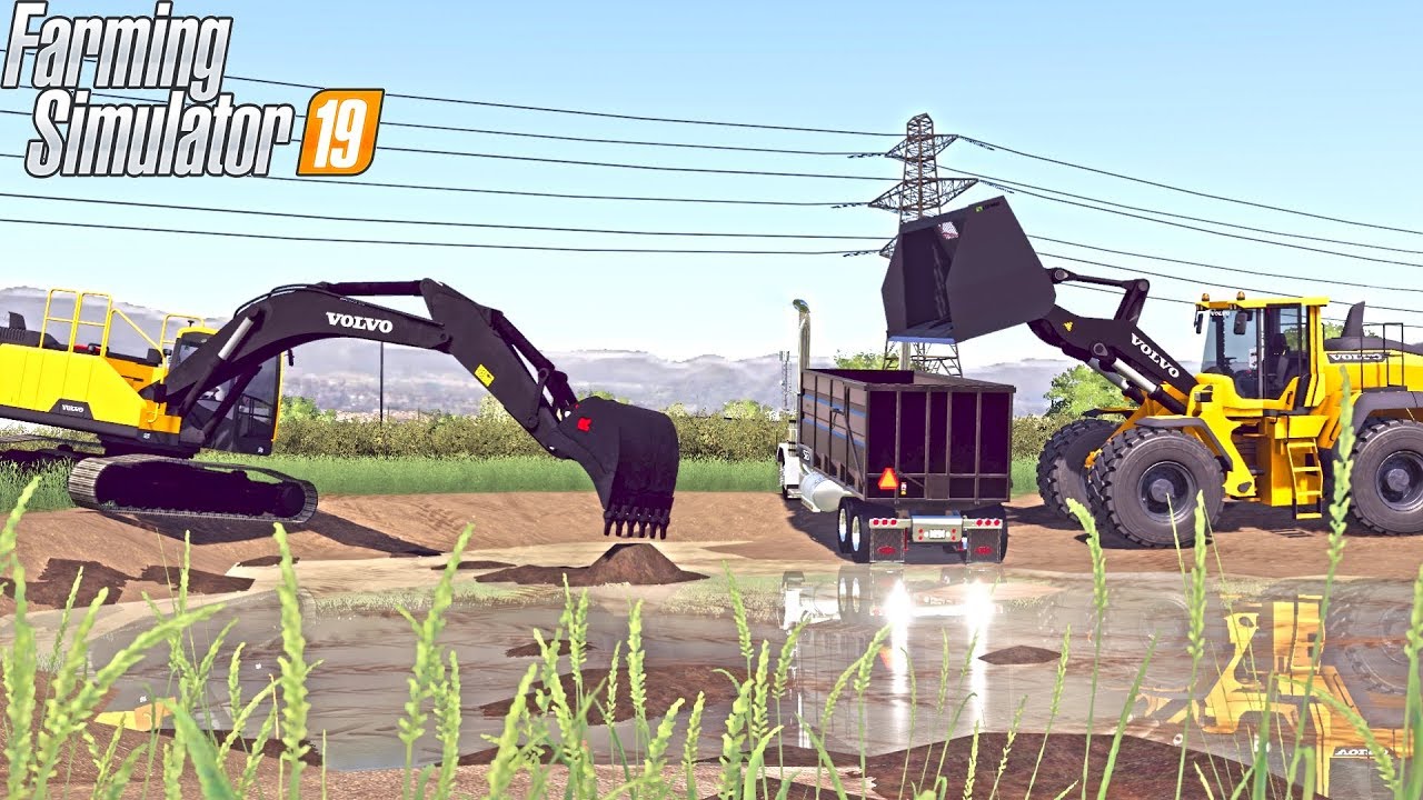 EXCAVATING A POND! | HEAVY EQUIPMENT | EXCAVATING COMPANY | FARMING SIMULATOR 2019