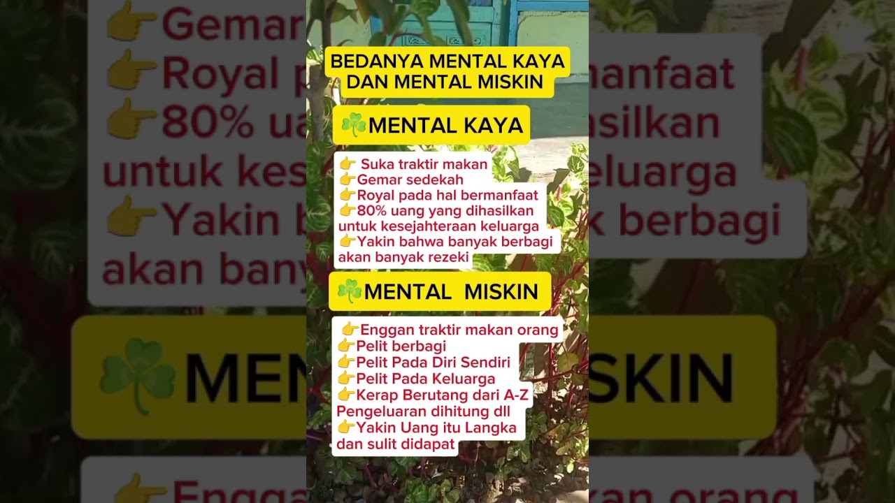 Bedanya Mental.Kaya Dan Mental Miskin #shots #fypyoutube