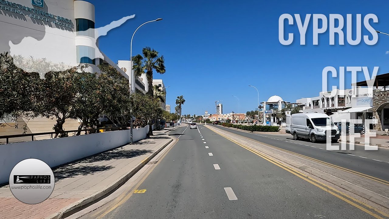 Paphos Hotel Strip Showing All The Hotels - April 2023