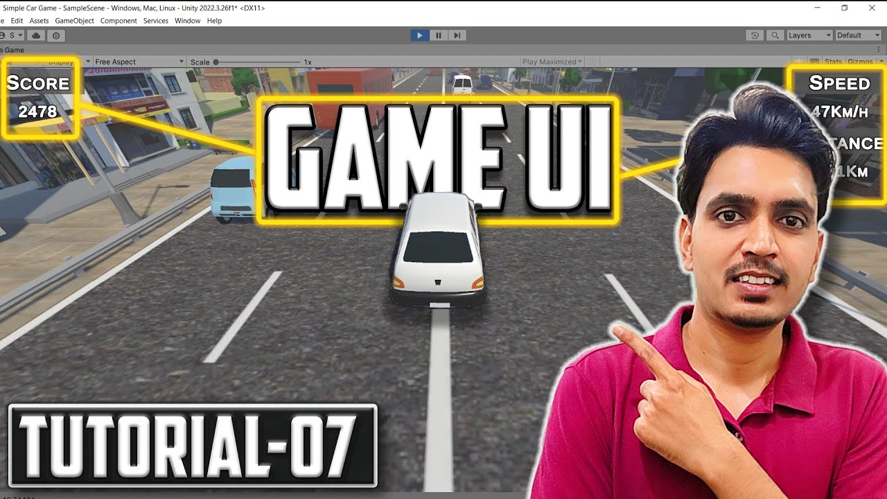 Game UI in Unity | Simple Car Game Tutorial 07
