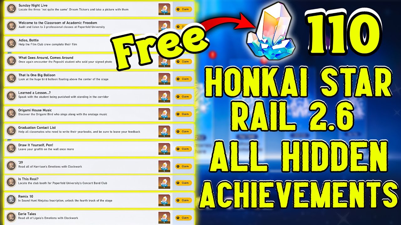 HSR 2.6 all Hidden Achievements | Honkai Star Rail Hidden Achievements