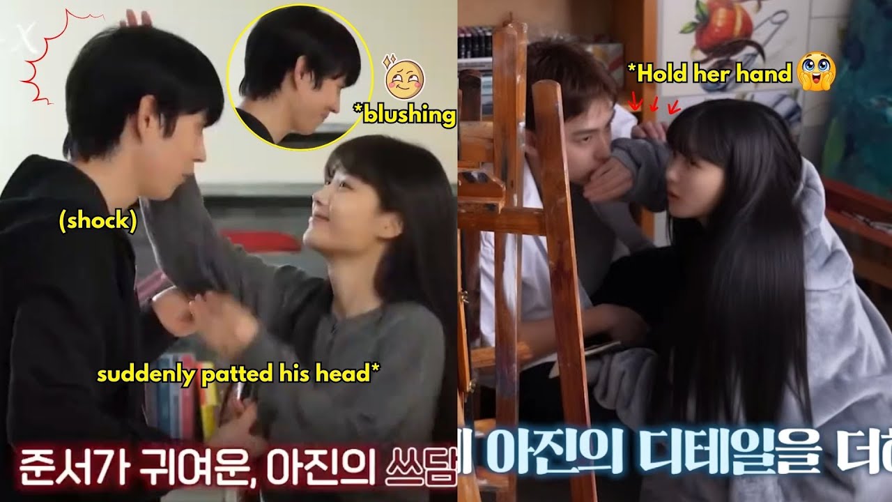 Kim Yoojung petting Kim Youngdae was a spontaneous adlib, and they hug to hide their laughs🤭🤗