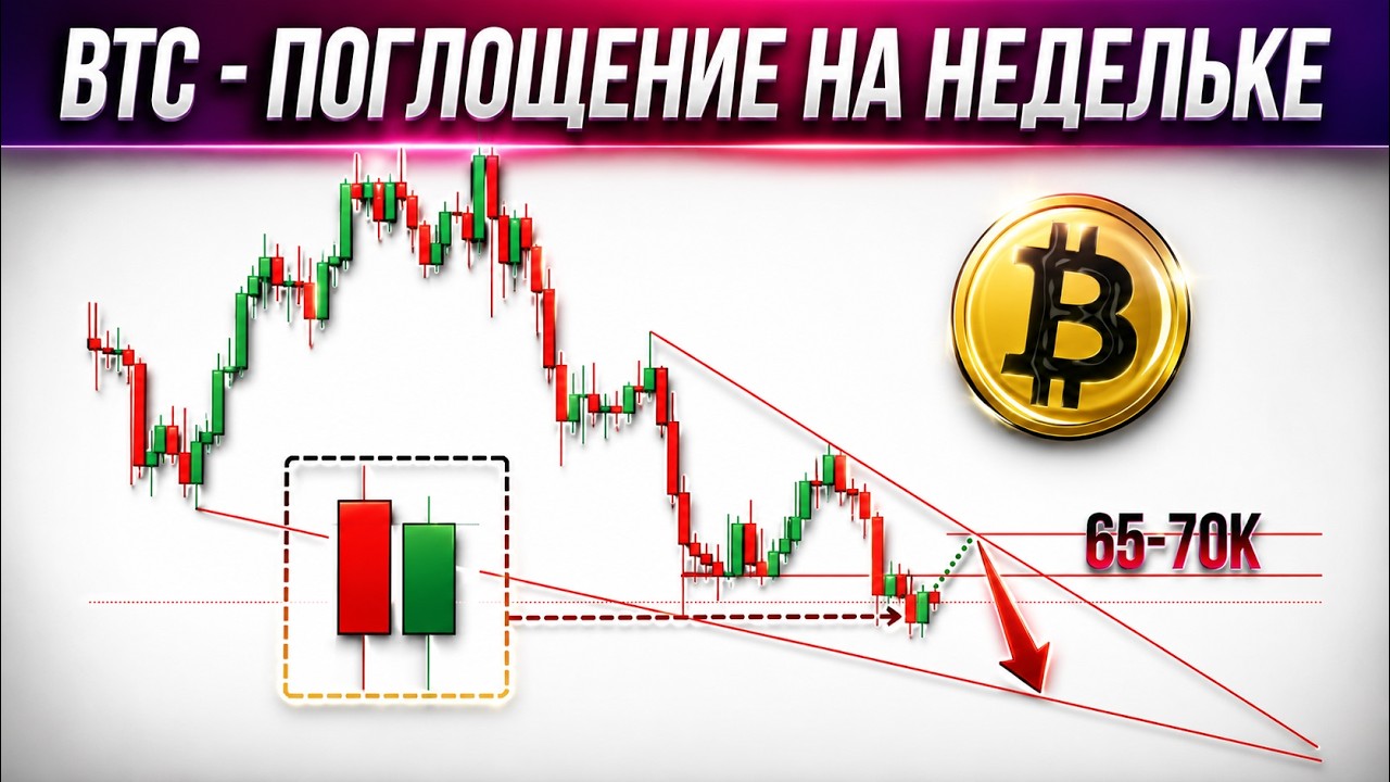 ПОДЪЕМ НА 66-70ТЫС И ДАЛЬШЕ ВНИЗ! ПРОГНОЗ ПО БИТКОИНУ