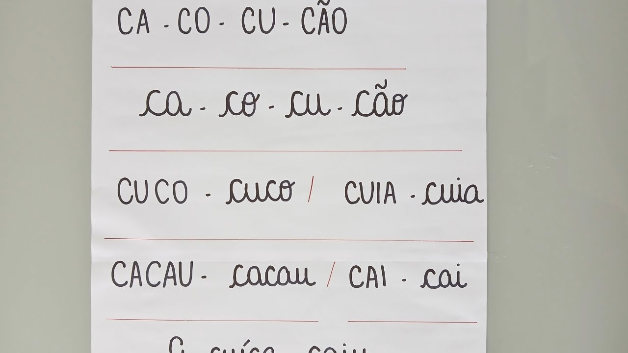 Aprendendo a Ler e Escrever - CA CO CU CÃO - Lendo e Escrevendo - EJA