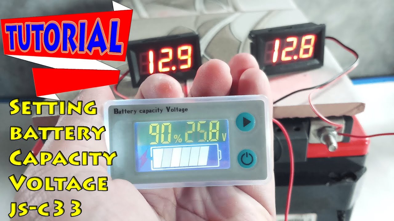 Cara setting pengukur Voltase dan Kapasitas Baterai | Battery Capacity Voltage JS-C33