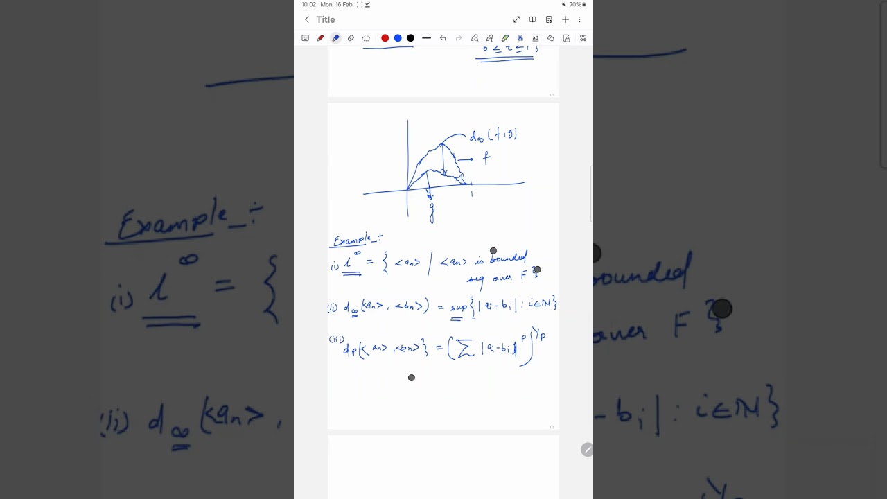 Example of metric space
