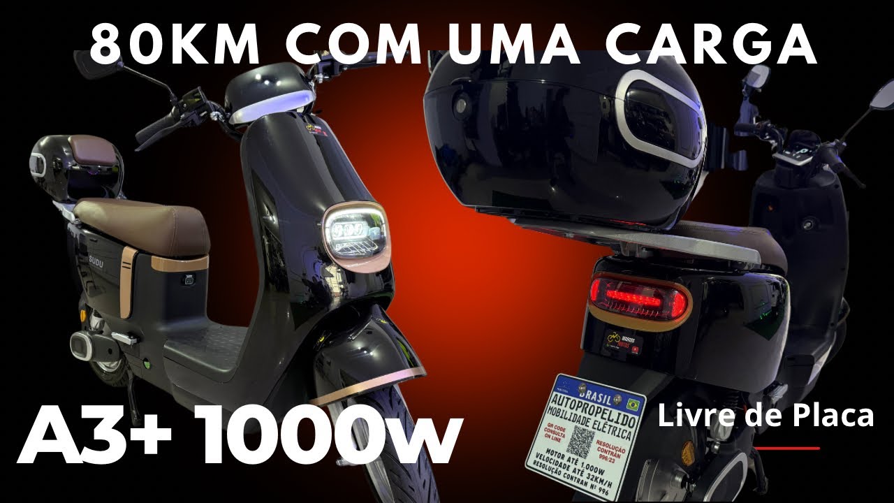 Nova Scooter Elétrica A3+ Autonomia de até 80KM