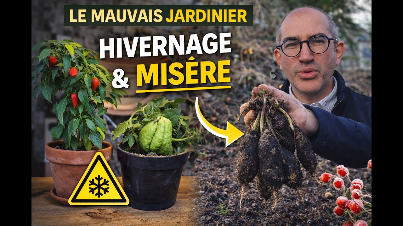 Hivernage poivrons, récoltes et misérable tour du jardin