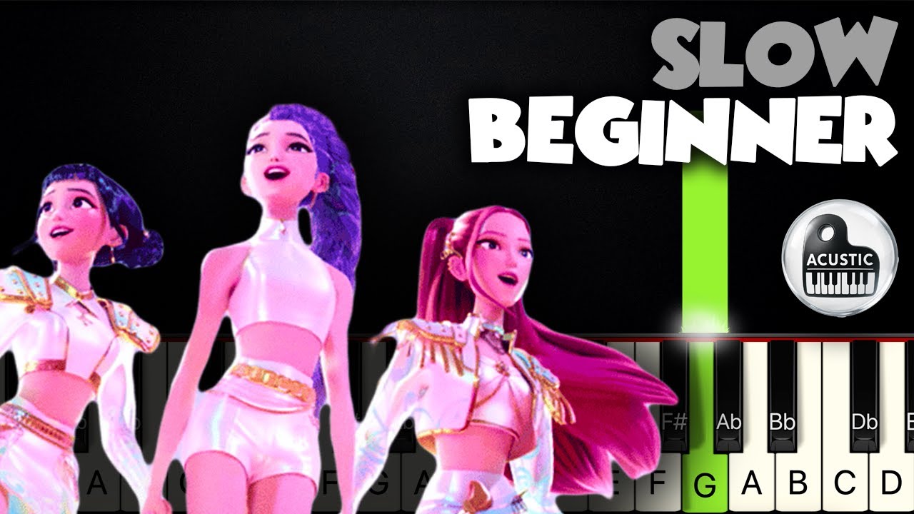 What It Sounds Like - KPop Demon Hunters | SLOW BEGINNER PIANO TUTORIAL + SHEET MUSIC by Betacustic