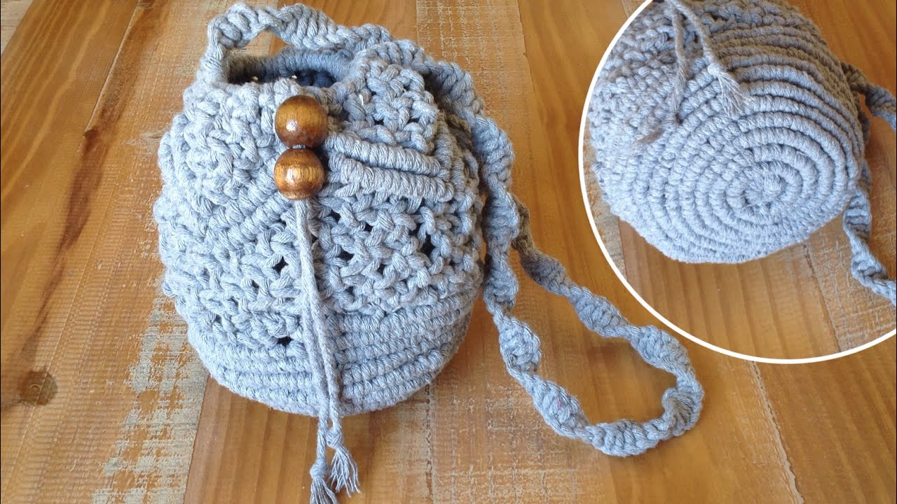 Bolsa em macramê - Parte 1 - Modelo saco - Tutorial - Dicas da Lu Machado