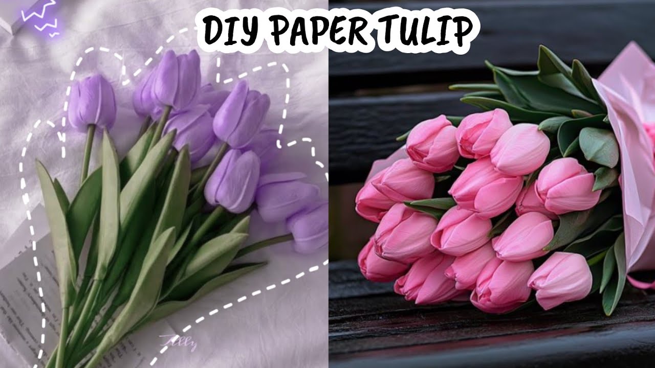 How to Make Paper Tulip Flower 🌷 | Simple Paper Craft