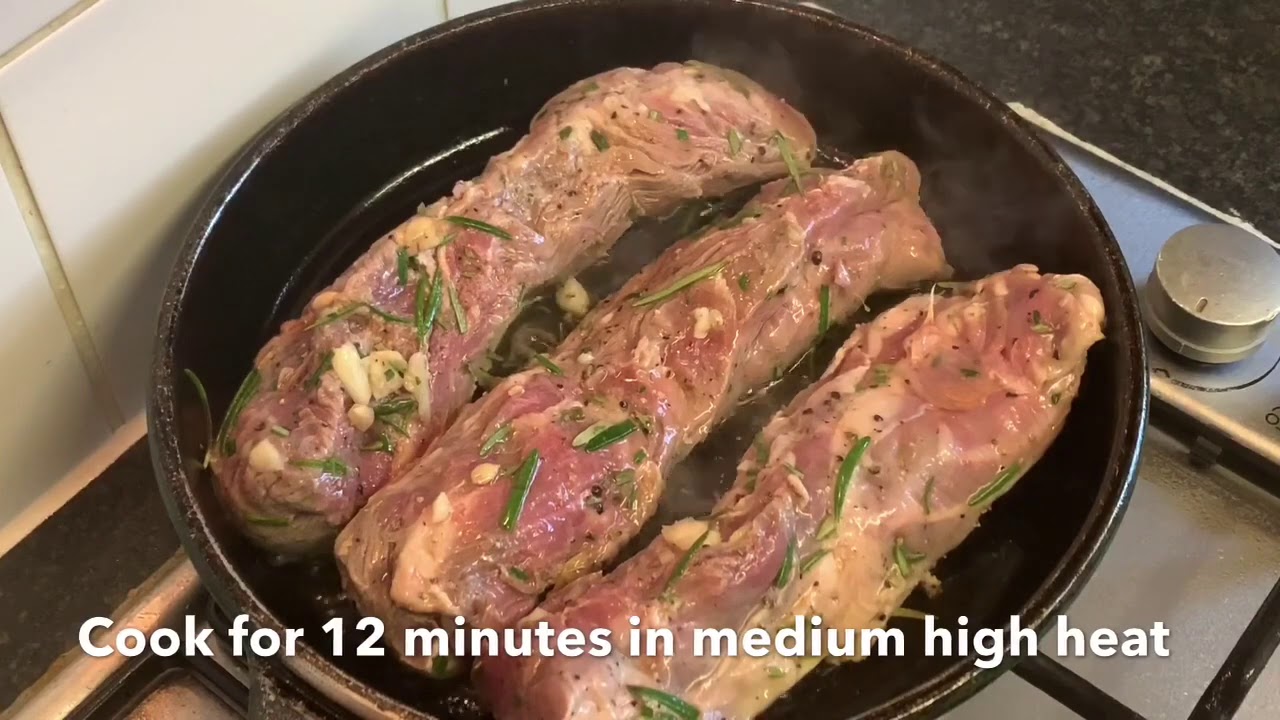 Pan Grilled Rosemary and Garlic Lamb Fillets