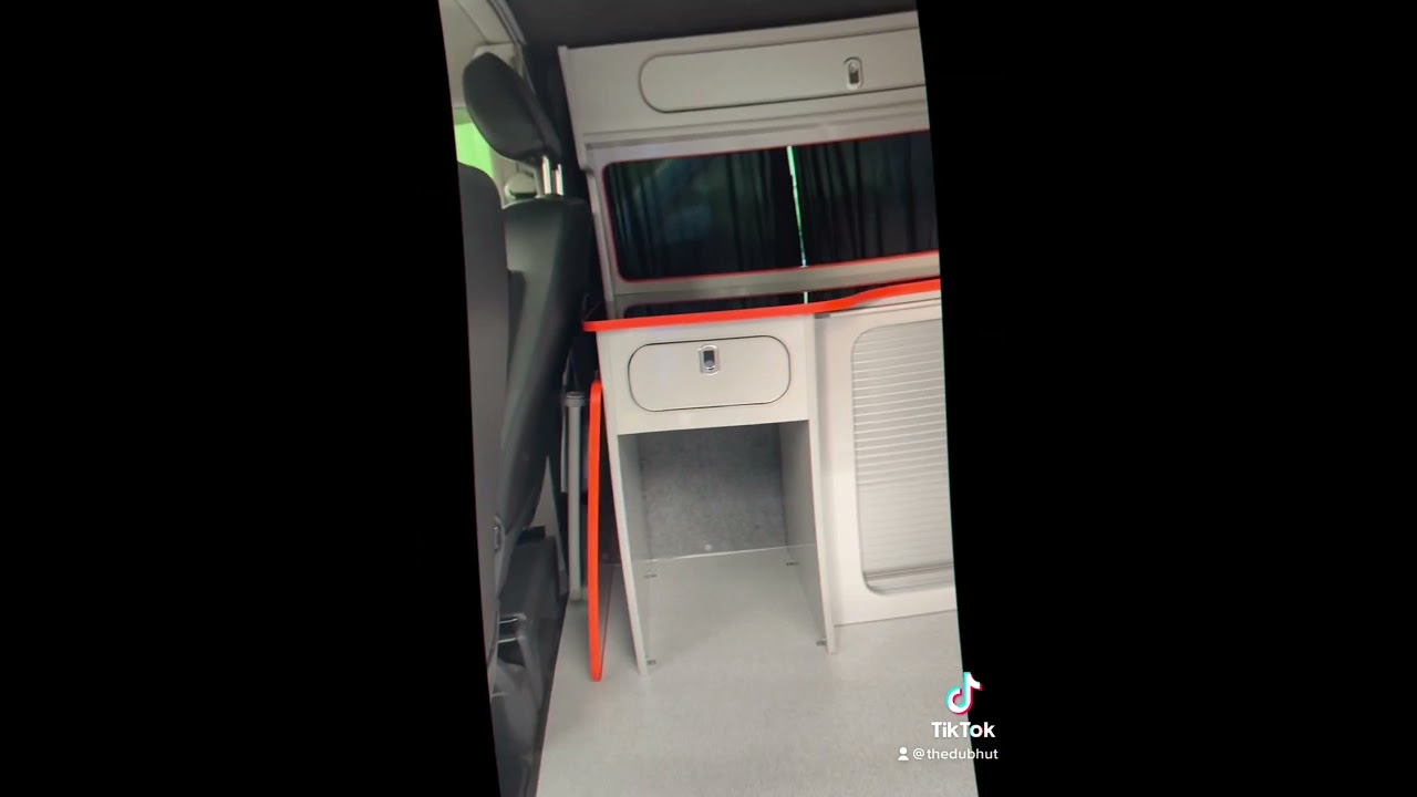 VW T5 camper van  #poptop #van #camp #vanlife #camper #vw #conversion #vanconversion #kitchen #bed