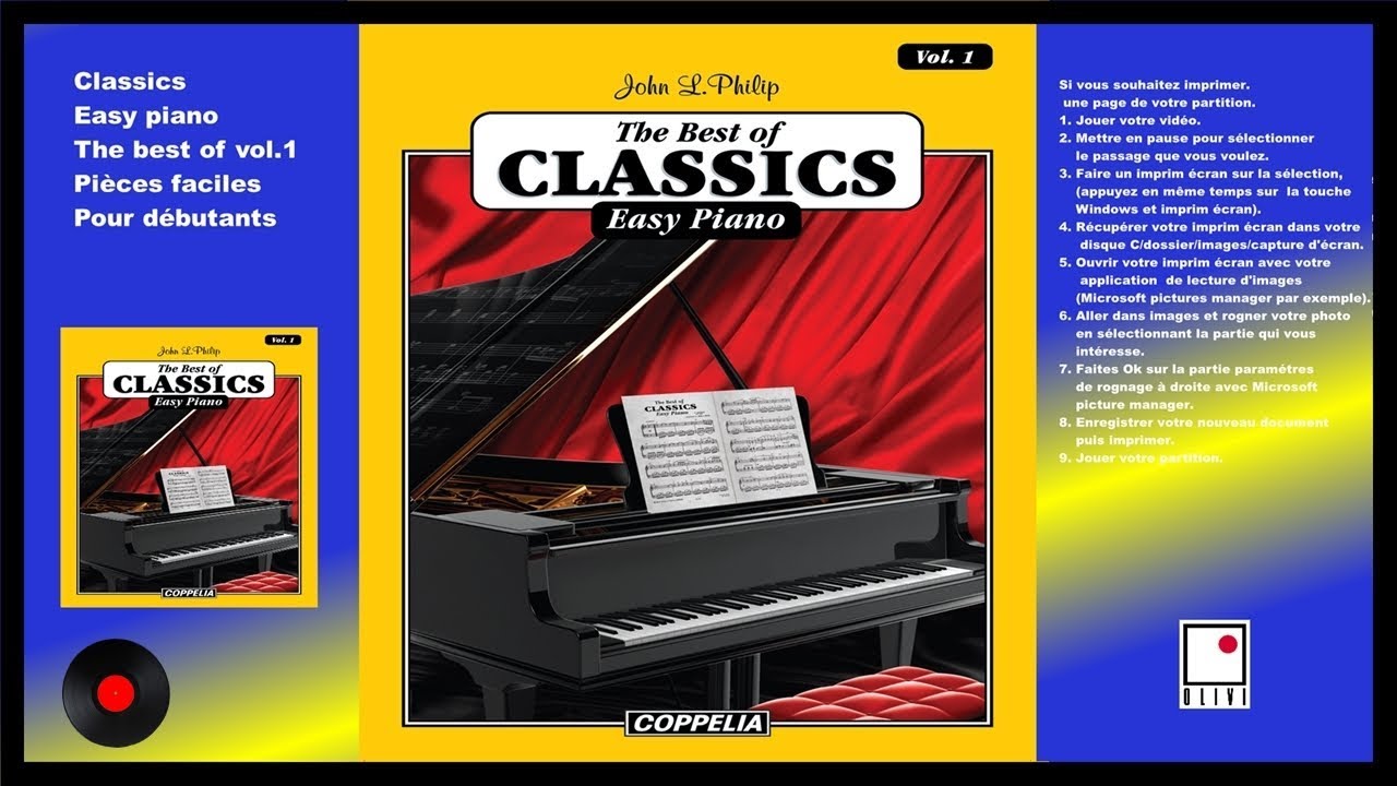 PARTITION MUSICALE - M&Eacute;THODE DE PIANO CLASSIQUE VOL.1 POUR D&Eacute;BUTANTS - COPPELIA OLIVI