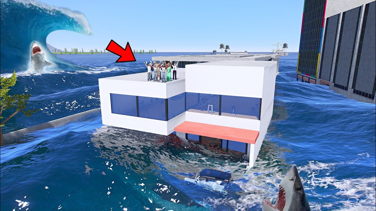 Franklin House Stuck in Tsunami in Indian Bike Driving 3D