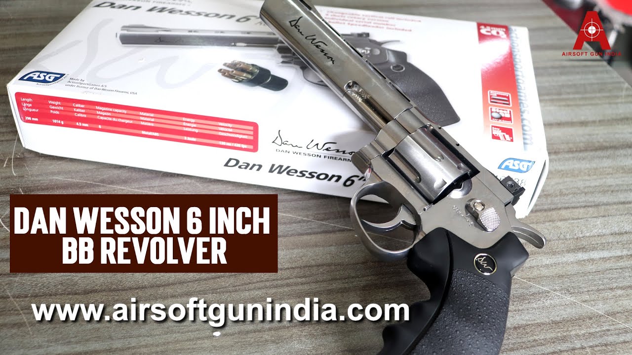 Dan Wesson 6 Inch CO2 BB Revolver Silver By Airsoft Gun India